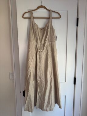 Neutral Beige Sleeveless Maxi Dress